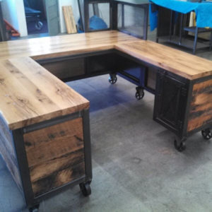 rustic U desk