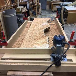 flattening live edge slabs wood process